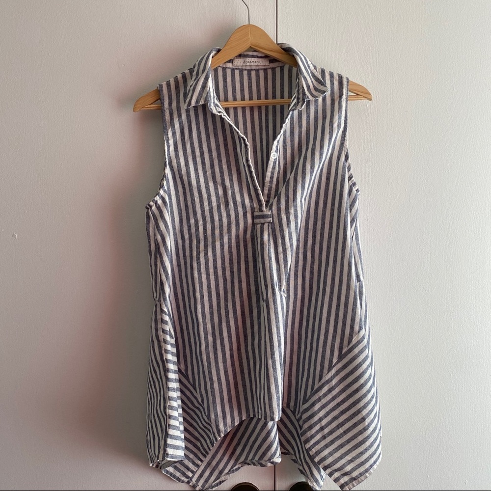 Blue & white striped tunic